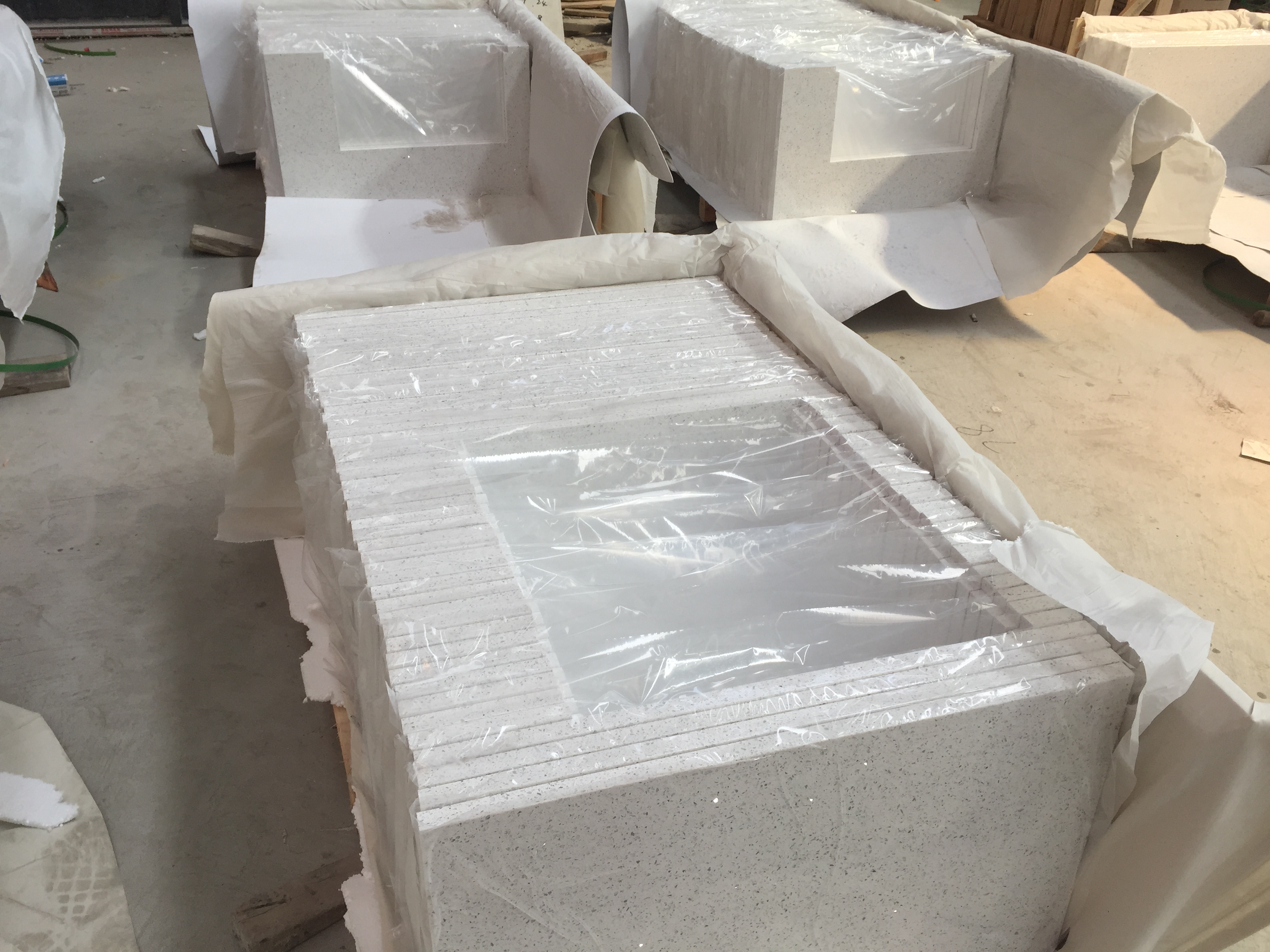 sparkling white quartz vanity tops